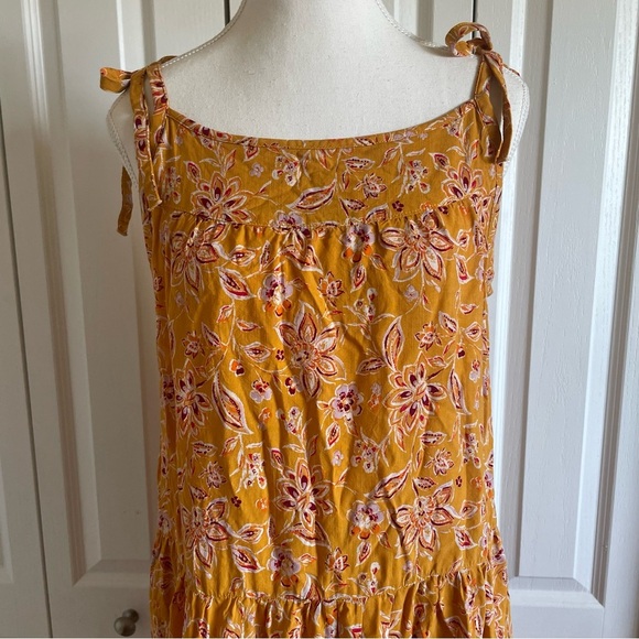 Beachlunchlounge Tiered Camila Dress Womens M Colorful Patchwork Tie Straps Boho - Picture 3 of 13